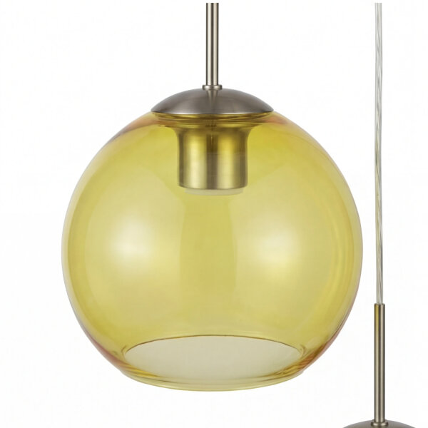 Hängeleuchte Glas Ø 50 cm 5-flammig E27 Bunt Chrom