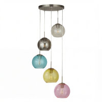 Lampe à suspendre verre Ø 50 cm 5-flamme...