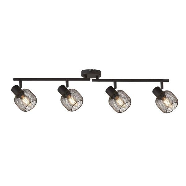 Deckenspot 4-flammig E14 Schwarz Metall Retro Design