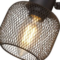 Deckenspot 4-flammig E14 Schwarz Metall Retro Design