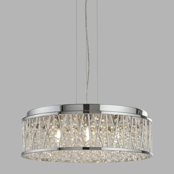 Lampe à suspendre cristal Ø 48 cm H : max. 135 cm réglable 7x G9