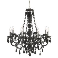 Kronleuchter Grau Ø 74 cm Glas Kristall 8x E14