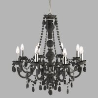 Kronleuchter Grau Ø 74 cm Glas Kristall 8x E14