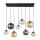 Suspension verre L : 151 cm Multicolore Boule Abat-jour 8x E27