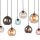 Suspension verre L : 151 cm Multicolore Boule Abat-jour 8x E27
