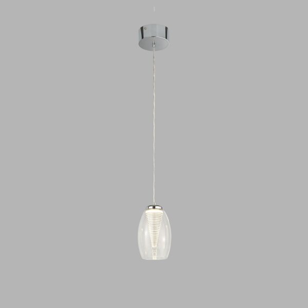 LED Hängelampe Glas verstellbar Ø 11,5 cm 3000 K