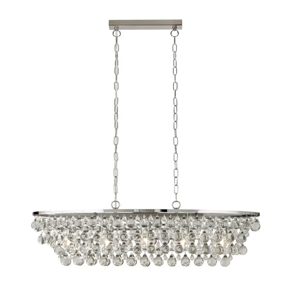 Hängeleuchte Kristall Metall B: 92 cm 5x E27 Chrom