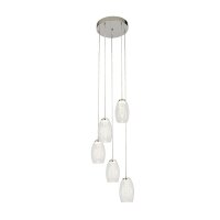 LED H&auml;ngelampe Glas 5-flammig H: max. 150 cm...