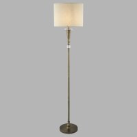 Stehleuchte Messing Antik Natur 165 cm E27 Metall Stoff