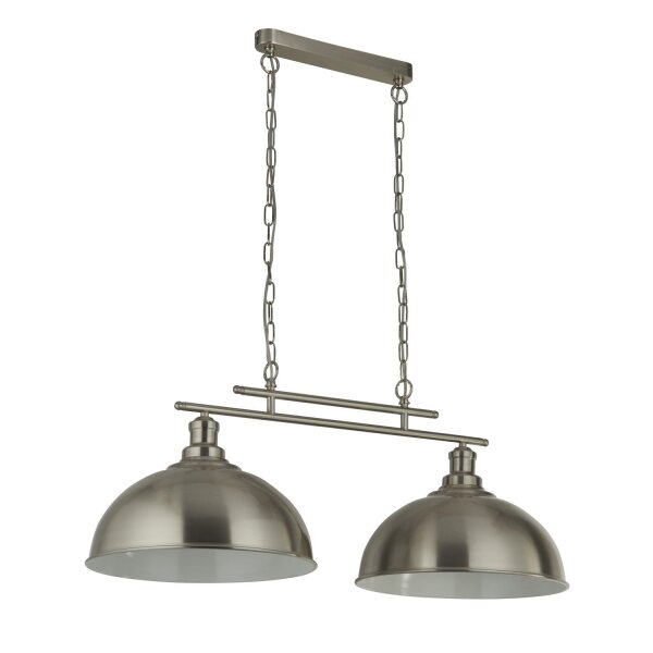 Suspension en métal L : 81,5 cm en argent 2 flammes E27