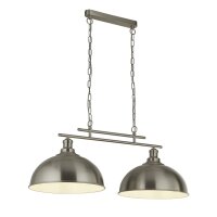 Hängeleuchte Metall B: 81,5 cm in Silber 2-flammig E27