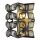 Applique intérieure cristal H : 18 cm E14 en laiton noir