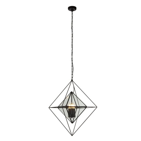 Pendelleuchte Metall Glas B: 57 cm E27 höhenverstellbar