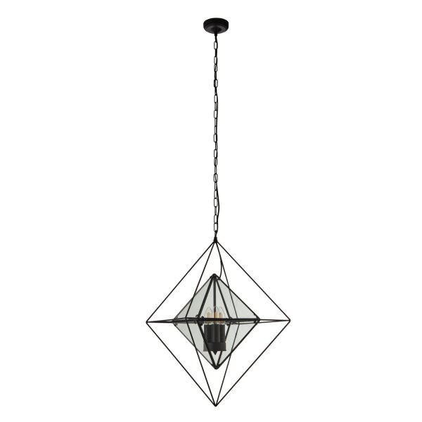 Pendelleuchte Metall Glas B: 57 cm E27 höhenverstellbar