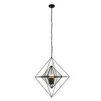 Pendelleuchte Metall Glas B: 57 cm E27 höhenverstellbar