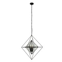 Pendelleuchte Metall Glas B: 57 cm E27 höhenverstellbar