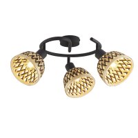 Spot de plafond 3 flammes Ø 46 cm Noir Naturel E14...