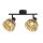 Deckenspot 2-flammig E14 Schwarz Natur Bambus Holz Metall