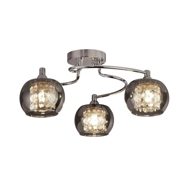 Deckenlampe 3-flammig G9 Rauchglas Metall
