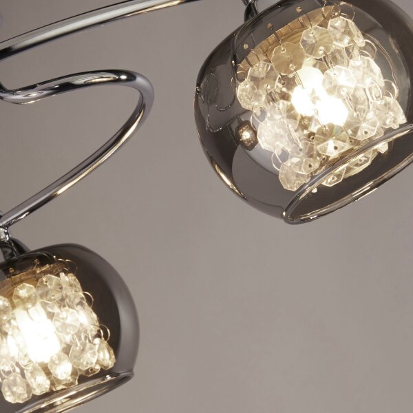 Deckenlampe 3-flammig G9 Rauchglas Metall