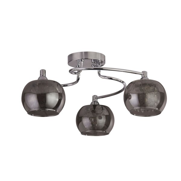 Deckenlampe 3-flammig G9 Rauchglas Metall
