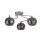 Deckenlampe 3-flammig G9 Rauchglas Metall