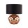 Lampe de table verre tissu H : 43,5 cm en cuivre noir E27
