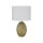 Tischlampe Keramik Stoff E27 45 cm Ø 28 cm Gold Creme-Weiß