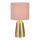 Lampe de table m&eacute;tal tissu H : 33 cm petit en rose or E14