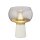 Tischlampe E27 28 cm &Oslash; 24 cm in Wei&szlig; Rauchgrau Messing