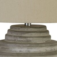 Tischleuchte Beton Stoff 43 cm Ø 30 cm Grau E14...