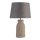 Lampe de table rotin lin 48 cm de haut E14 Gris Naturel Boho