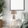 Lampe de table rotin lin 48 cm de haut E14 Gris Naturel Boho