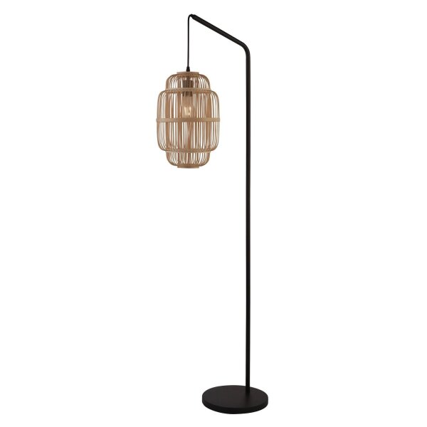 Lampadaire Boho Corbeille Bambou 160 cm de haut Suspension E27
