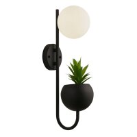Wandlampe Schwarz Weiß G9 H: 46 cm Metall mit Topf