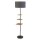 Lampadaire avec tablette 163 cm Gris E27 Bois Tissu