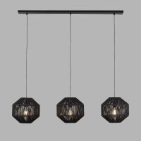 Hängeleuchte 3-flammig B: 130 cm Schwarz E27 Metall...