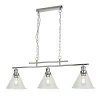 Lampe &agrave; suspendre 3 flammes chrome clair E27...