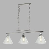 Lampe à suspendre 3 flammes chrome clair E27...