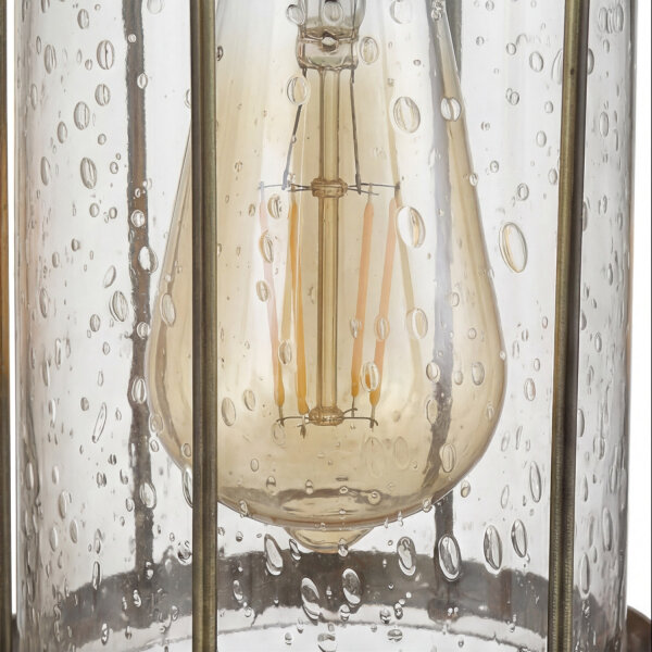 Applique E27 en laiton antique transparent verre métal vintage