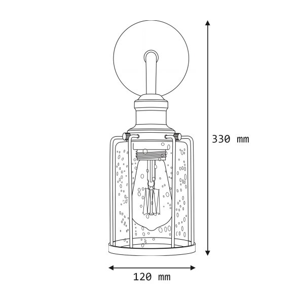 Applique E27 en laiton antique transparent verre métal vintage