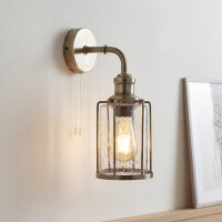 Applique E27 en laiton antique transparent verre...