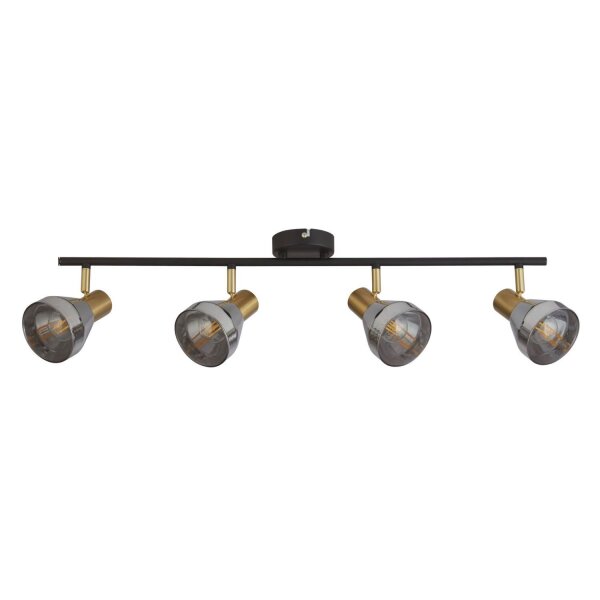 Deckenstrahler Glas Metall B: 84 cm 4-flammig E14 verstellbar
