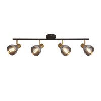 Deckenstrahler Glas Metall B: 84 cm 4-flammig E14...