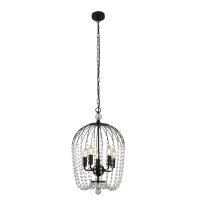Pendelleuchte 5-flammig Schwarz E14 Ø 36 cm Metall...