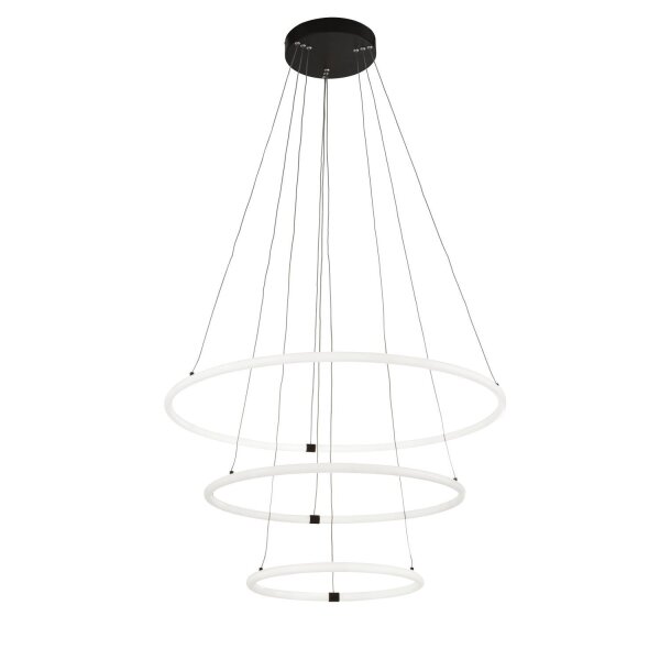 Lustre LED noir blanc 3000 K 7195 lm Ø 79 cm