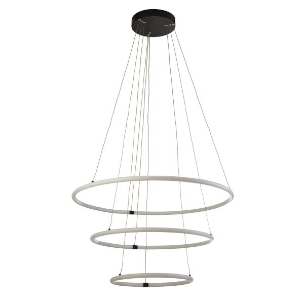 Lustre LED noir blanc 3000 K 7195 lm Ø 79 cm