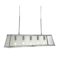 Lampe &agrave; suspendre verre m&eacute;tal L : 90 cm 5x...