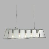 Lampe à suspendre verre métal L : 90 cm 5x...