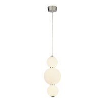 LED Pendelleuchte Glas Ø 18 cm Chrom Weiß...